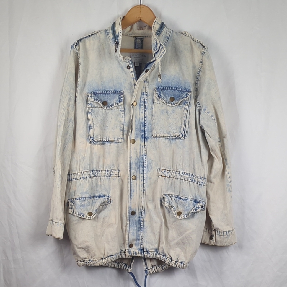 HAYDEN Women's Lightweight Denim Cargo Utility Jacket